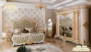 ชุดเฟอร์นิเจอร์ห้องนอนแกะสลักมือขนาดคิงไซส์,ชุดเฟอร์นิเจอร์ห้องนอนขนาดคิงไซส์มาตรฐานยุโรป - Product Image 6