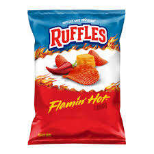 Chips de pommes de terre originales Ruffles, saveur épicée, texture douce et dure, goût aigre-doux-salé, maïs transformé, oignon, boîte - Product Image 5