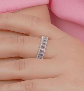 Bague en topaze blanche 925 argent sterling massif couleur blanche autre forme naturelle estampillée à la main 925 bague en argent - Product Image 5