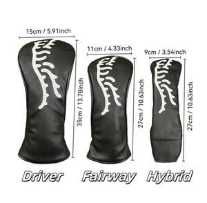 Custom Waterproof Leather <b>Golf</b> <b>Head</b> <b>Cover</b> <b>Set</b> High Quality <b>Golf</b> Club Wood Driver Elastic Self-Fixing Closure Customizable Color - Product Image 6