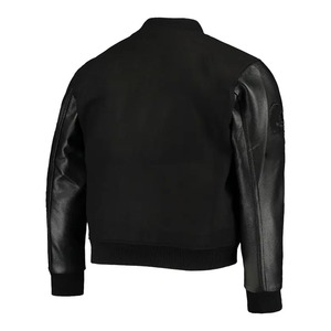 เสื้อแจ็กเก็ตบอมเบอร์ผ้าขนแกะ100% สำหรับผู้ชายเสื้อแจ็กเก็ตผ้ากำมะหยี่ปักลายสไตล์มหาวิทยาลัยย้อนยุคงาน OEM ตามสั่งสำหรับฤดูหนาวไซส์ใหญ่พิเศษ - Product Image 5