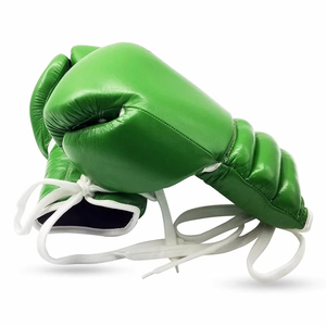 Guantes de Boxeo MMA de Cuero Sintético Metálico con Logotipo Personalizado, Guantes de Entrenamiento Profesionales con Cordones para Uso Deportivo - Product Image 6