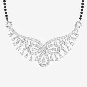 Women's Round Cut Moissanite Diamond <b>Necklace</b> 14K Gold Mangalsutra-Elegant and Luxurious Jewelry - Product Image 4