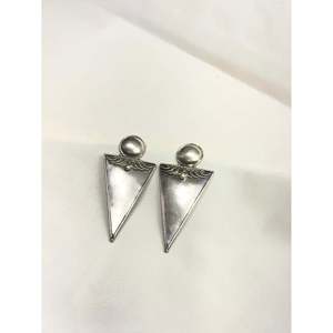 Tridha Tribal Geometric 925 <b>Silver</b> <b>Stud</b> Earrings 14k/18k Gold Plated for Engagement Ethnic Style Diamond Main Stone - Product Image 2