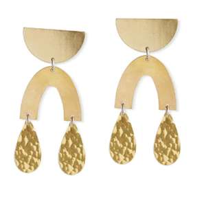 Pendientes de latón chapados en oro de 18 quilates para mujer, joyería al por mayor, pendientes de moda hechos a mano, pendientes de latón a la moda, joyería - Product Image 2