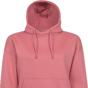 Robe sweat-shirt d'hiver en molleton 100% coton pour femme, personnalisée, écologique, respirante, coupe-vent, avec broderie en relief sur le devant, rose, col rond - Product Image 4