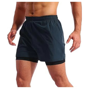 Best Selling Polyester Summer Running Athletic Workout <b>Shorts</b> Double Layer Custom Sublimated Men <b>Gym</b> <b>Shorts</b> With Pockets Comfort - Product Image 1