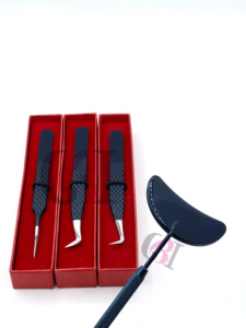 แหนบต่อขนตาตรง75และ90องศาเคลือบพลังงานเที่ยงคืนพร้อมโลโก้ปรับแต่งได้ - Product Image 6