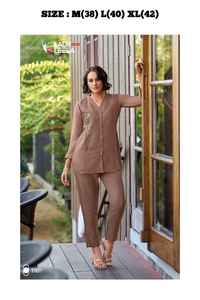 ชุด CO-ORD ดีไซน์เนอร์ผ้าโปร่งบางและกางเกงทำมือจากผ้าวิสคอสใหม่ล่าสุดจากนักออกแบบอินเดีย - Product Image 5