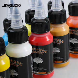 Peintures acryliques à base d'eau SAGUDIO pour aérographe, pistolet à air comprimé, transparent, lot de 24 couleurs - Product Image 3