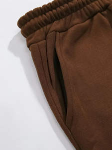 <b>Men's</b> Winter Fleece Cotton Sweatpants Anti-Wrinkle Plain Dyed Warm <b>Stretch</b> <b>Trousers</b> With Drawstring for <b>Work</b> and Casual Wear - Product Image 5