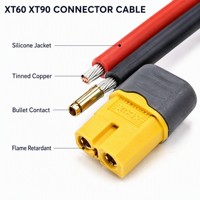 Câble de connecteur XT60 XT90 MR30-F résistant à la chaleur 12AWG 14AWG avec 200 connecteurs ° Fil en silicone pour batterie Lipo de drone, haute puissance