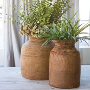 Arcilla esmaltada blanca hecha a mano para decoración del hogar, cerámica rústica texturizada, Vintage, jarrón Retro de caoba - Product Image 2