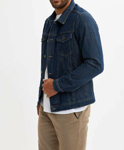 Factory Cheap Price Mid Weight <b>Men</b> <b>Jeans</b> <b>Jacket</b> Heavy Cotton Streetwear Casual Breathable Waterproof Quick Dry Front Logo - Product Image 5