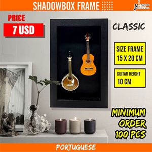Khung Hộp Bóng 2 Guitar Bồ Đào Nha Thiết Kế Acoustic Kích Thước Trung Bình Để Trang Trí Tường Trang Trí Nhà Cửa - Product Image 2