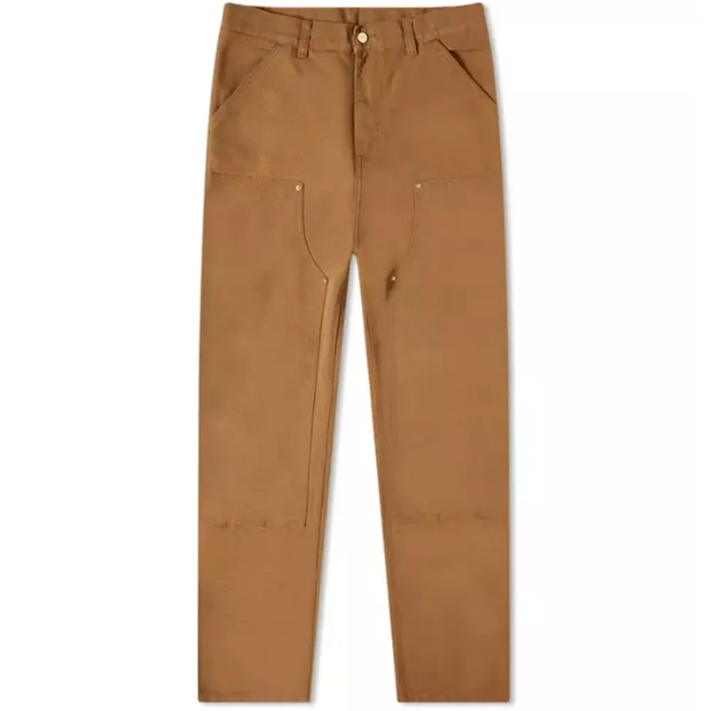 OEM custom 12oz 100% canvas cotton streetwear fashion double knee work pants for men