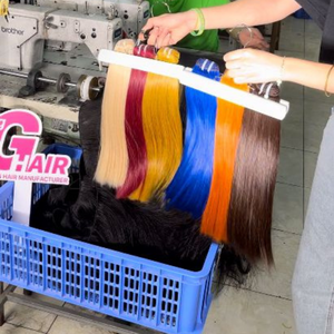 Vietnam vierge Remy cheveux 100% cheveux humains Super Double dessiné matière première de haute qualité lâche vague profonde Style couleurs naturelles armure - Product Image 6