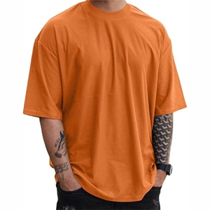Camisetas extragrandes naranjas para hombre, superventas, con hombros caídos, peso pesado, ajuste holgado, Etiqueta Privada, 260 gramos, 100% algodón - Product Image 6