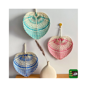 Abanico de bambú tejido de nueva tendencia, abanico de mano con forma de hojas de palma blanca, Mini abanicos pequeños, juegos de regalos y manualidades de mano - Product Image 6