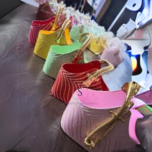 Indian Handmade Designer Designer <b>Basket</b> <b>Bag</b> Beautiful Lining Pattern Embroidered <b>Basket</b> <b>Bags</b> for Women for Wedding Favors - Product Image 2