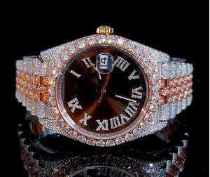 VVS Moissanite นาฬิกาประดับเพชรทำมือสไตล์หรูหราและดูโดยผู้ผลิตรายใหญ่ของอินเดียราคาถูก - Product Image 2