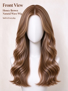 Peluca de Cabello Sintético con Ondas Naturales Color Marrón Miel, Suave, Larga y Ondulada para Uso Diario - Product Image 3