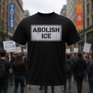 T-shirt con Grafica 'Abolish Ice' per Protesta Politica, Categoria Promozionale - Product Image 3
