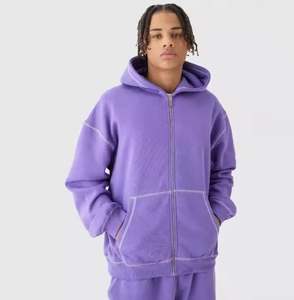 Sweat à capuche zippé et élégant pour hommes avec impression bouffante Sweat à capuche zippé américain personnalisé doublé thermique pour l'hiver Style Hip Hop - Product Image 5