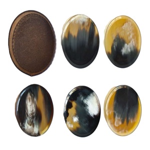 Juego de posavasos de mesa de cuerno de buey con bordes redondos rústicos hechos a mano posavasos decorativos de cuerno de búfalo para exhibición de mesa Premium - Product Image 3