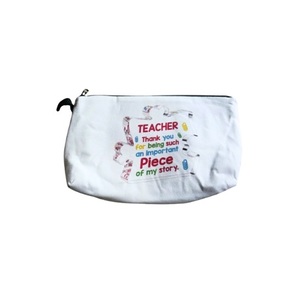 Teacher Appreciation Cosmetic Bag Zipper <b>Makeup</b> Pouch Stationary Cute Message Toiletry <b>Case</b> for Gift and School Use 22x13.5cm - Product Image 1