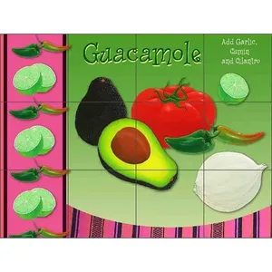 Raúl Del Rio Cocina Arte Cerámica Mural Guacamole Azulejo Backsplash Murales de pared de la POV-RR021 - Product Image 1