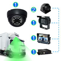 Sistema de Detección de Punto Ciego BSD de 24 GHz para Camiones | Sistema de Grabación GPS Mini MDVR de 4 Canales | Sistema de Cámara de Aviación con Vista de 360 Grados, Kit Cuádruple