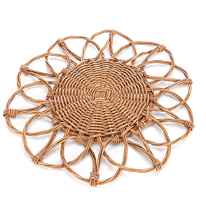 Natural Rattan Charger Plate Placemat Round <b>Table</b> <b>Mats</b> for Food Plate Display Decoration for Restaurant <b>Dinner</b> <b>Table</b> - Product Image 5