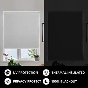 Stores enrouleurs horizontaux modernes à télécommande, intégrés, en tissu anti-UV durable pour fenêtres françaises - Product Image 6