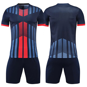Muestras gratis OEM Proveedor Personalizado de alta calidad Fútbol Uniforme Kit Camisetas de manga corta Pantalones cortos Pantalones 100% Poliéster - Product Image 3