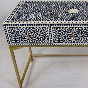 Table console moderne décorative en incrustation d'os Mobilier artisanal indien traditionnel réglable pour usage scolaire - Product Image 6