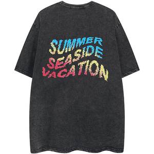 T-shirts pour hommesVente en gros de haute qualité 100% coton 230G impression lavage aux enzymes épaule tombante poids lourd Hiphop surdimensionné personnalisé unisexe - Product Image 6