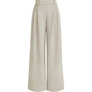 Pantalon droit taille mi-haute, nouvelle mode estivale, ample, confortable, respirant, écologique, plissé, décontracté, export BD - Product Image 1