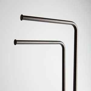 <b>Matt</b> Black Design <b>Floor</b> Lamp with 2 Towel Holder Arms Functional and Stylish Towel Racks - Product Image 3
