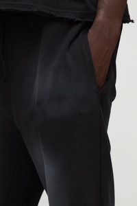 กางเกงผ้าคอตตอนรุ่นเฮฟวี่เวตของผู้ชายกางเกงวอร์มทรงถุงฟอกซีดใส่ลำลองขายาวตรงตามสั่ง100% - Product Image 2