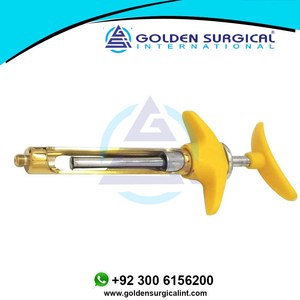 กระบอกฉีดยาสำหรับทันตกรรมด้ามพลาสติกชุบทองขนาด1.8มล. เครื่องมือดมยาสลบสีเหลืองพร้อมแหล่งจ่ายไฟแบบแมนนวล - Product Image 6