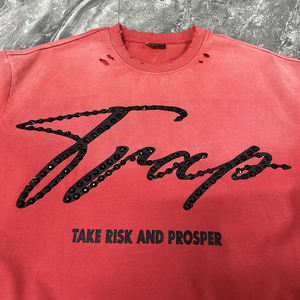 <b>High</b> Quality t-shirts vintage wash for <b>men</b> custom unisex oversized luxury sun faded rhinestone <b>tshirt</b> - Product Image 5