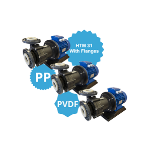 Centrifugal industrial pumps model HTM 31 PP PVDF with <b>motor</b> 2,2 kw - 3KW - 4KW with flanges - Product Image 1