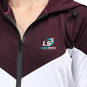 ชุดวอร์มผ้าใบของผู้หญิงคอตั้งดีไซน์ใหม่สไตล์ลำลองลายพื้นสำหรับฤดูหนาว - Product Image 5