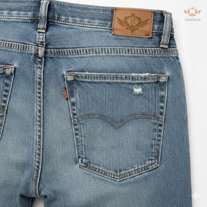 Jeans de Mezclilla Personalizables de Primera Calidad para Hombre, Venta al por Mayor de Fábrica OEM, Corte Regular, Pierna Recta, Transpirables e Informales - Product Image 6