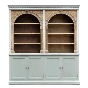 Vitrina Antigua Clásica, Librería de Madera, Estantes para Libros Diseñados para Interiores de Casas de Estilo Europeo - Product Image 1