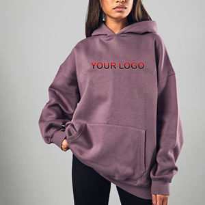 100% coton 400 GSM couleur unie poids lourd à capuche femmes sweats à capuche personnalisé broderie Logo respirant Hip Hop sweat - Product Image 1