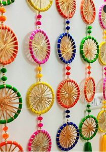 <b>Vintage</b> Handmade Handicraft Indian Cotton Window Valance Embroidery Door Decor Wall Hanging Toran - Product Image 2