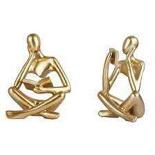 Venta caliente estilo moderno aluminio fundido hombre sentado estatuilla escultura sólido pisapapeles mejores precios - Product Image 4