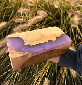 Caja de Joyería de Resina Natural Ecológica Hecha a Mano con Diseño Rústico, Incrustaciones de Resina Epoxi, Recuerdo, Regalo de Navidad para Él o Ella - Product Image 2